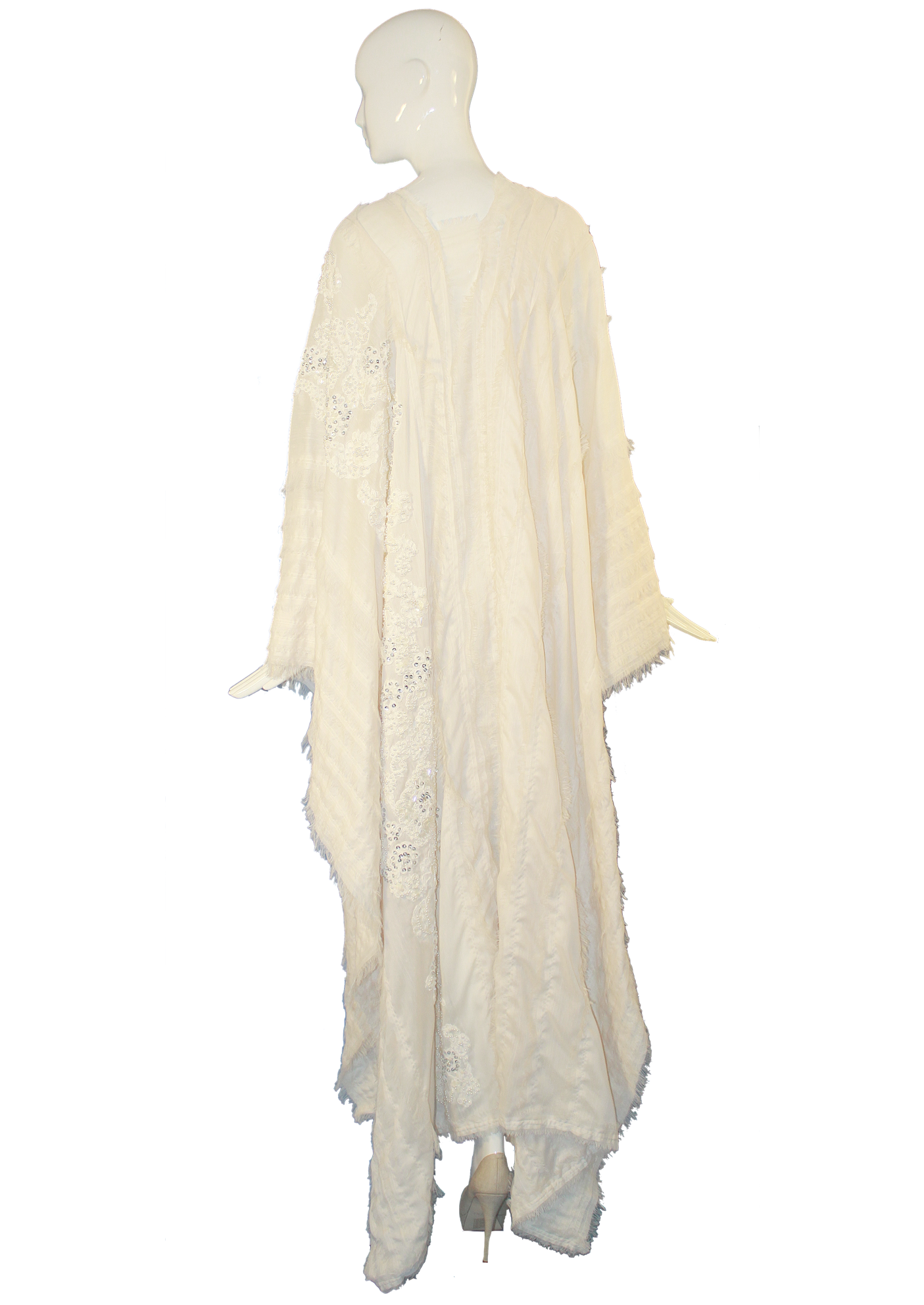 V Neck Embroidered Cape Caftan