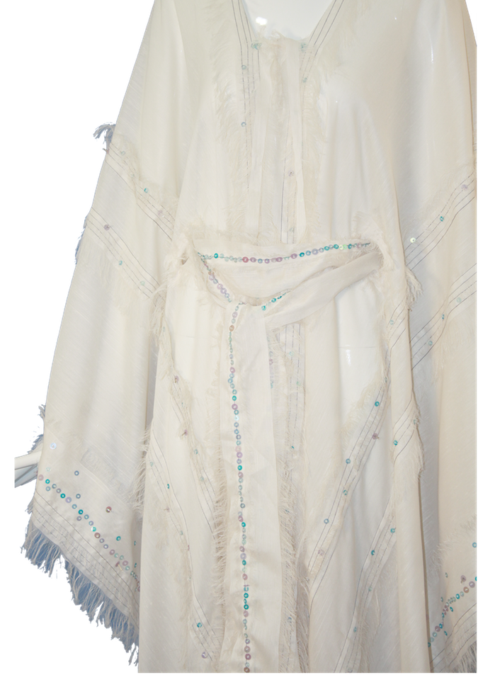 Slipover Blue Beaded Caftan