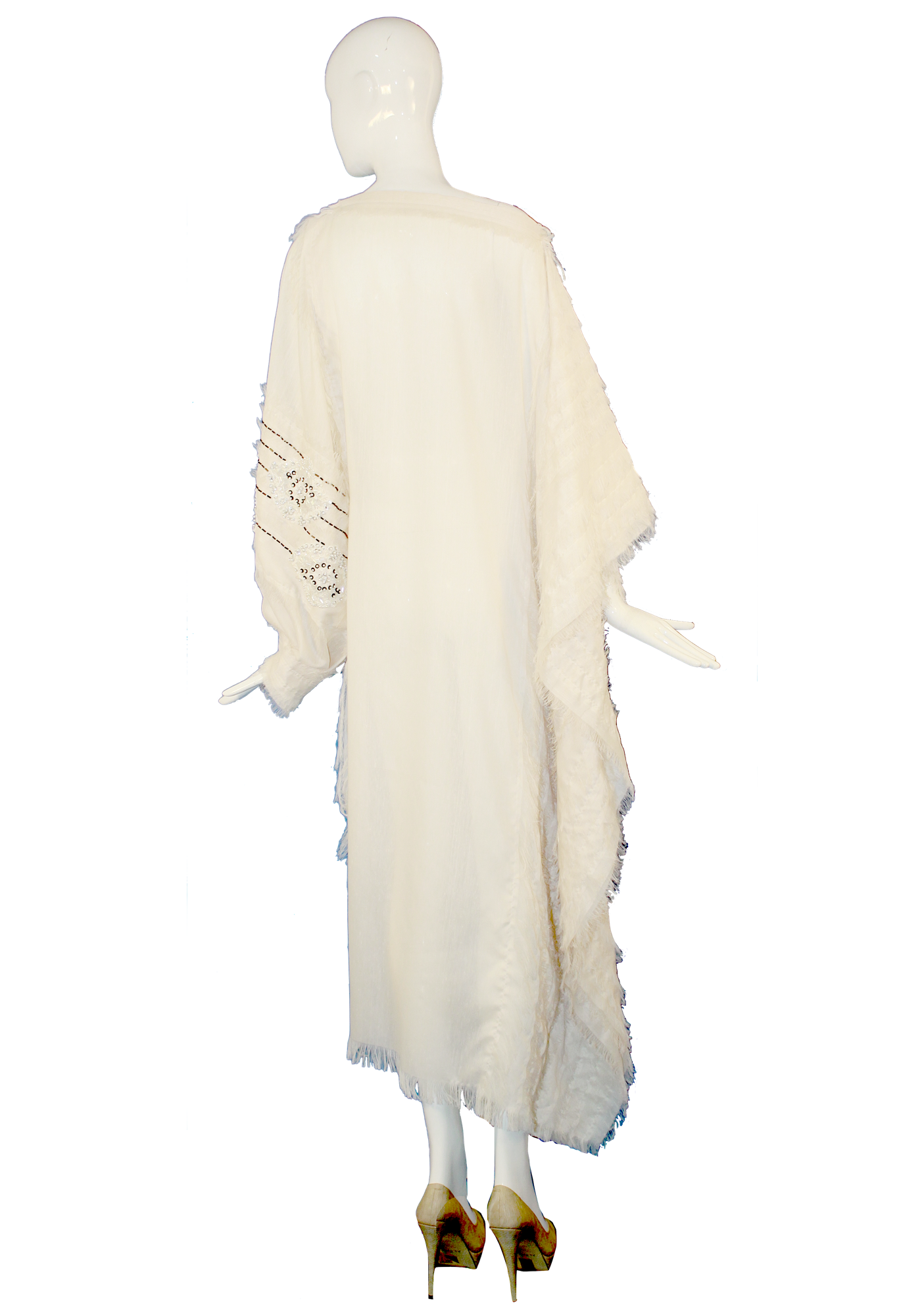 Shoulder Sleeve Black Sequins Caftan