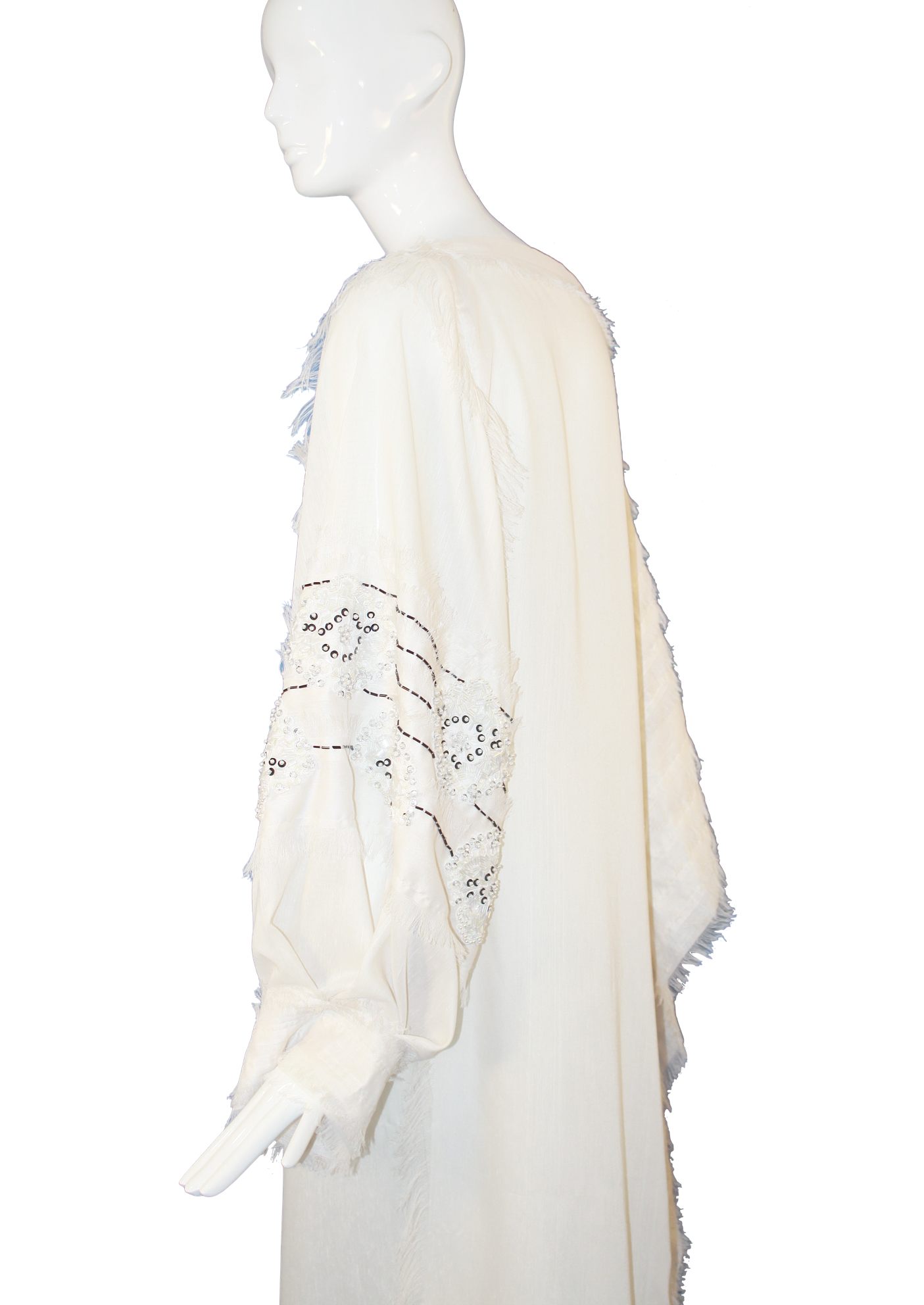 Shoulder Sleeve Black Sequins Caftan