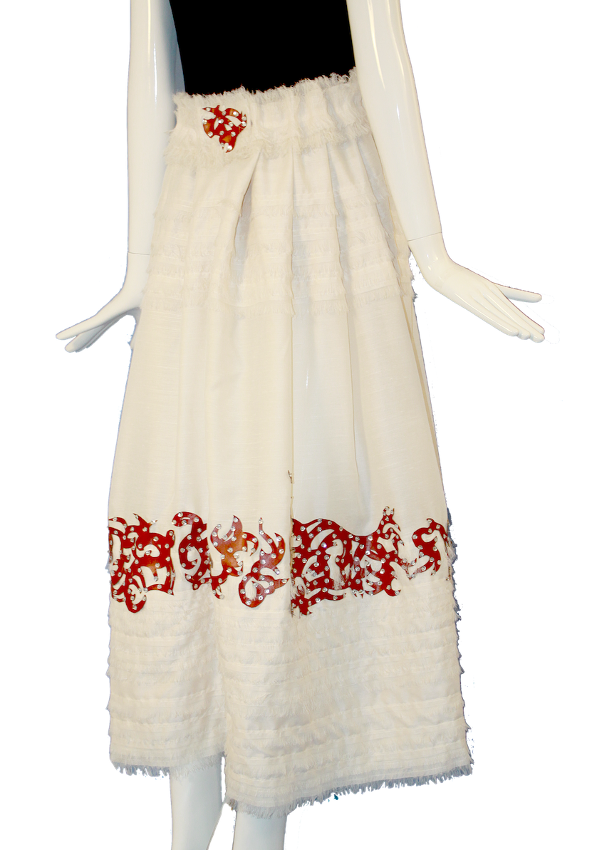 Handcarve Red Sequined Skirt