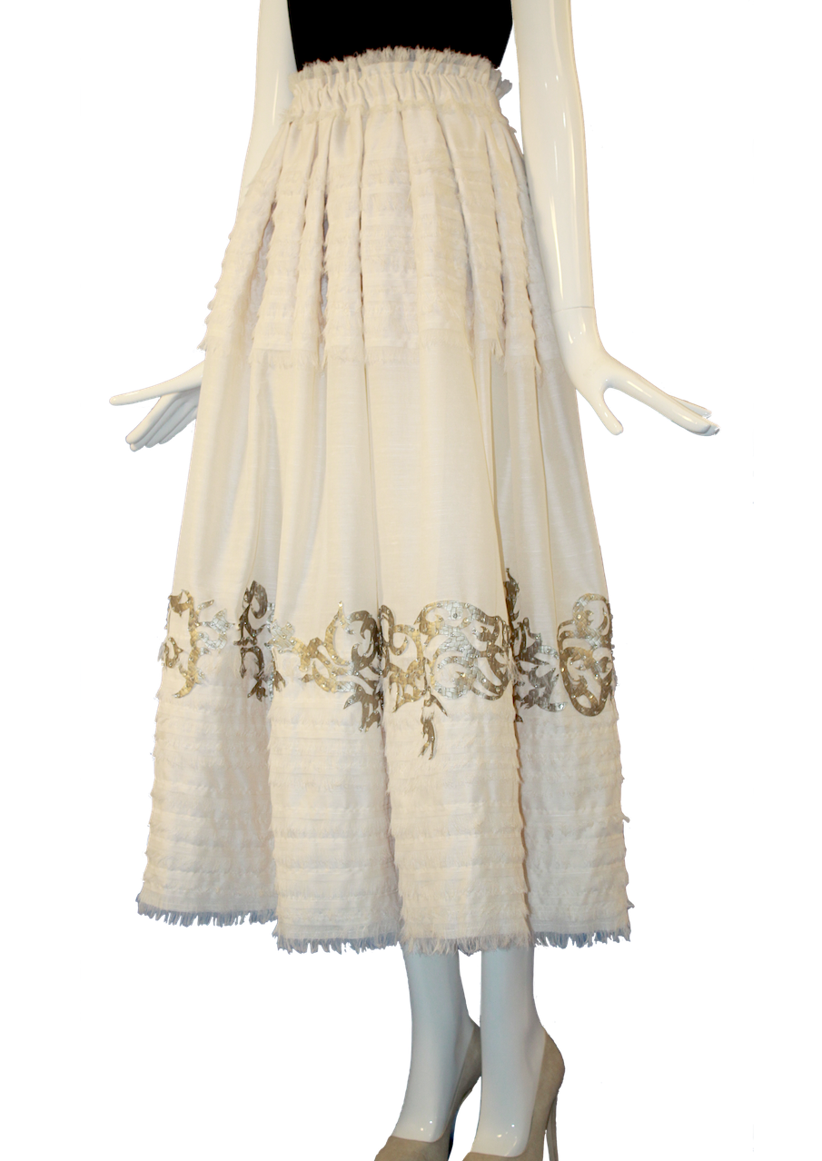 Handcarve Silver Sequined Skirt