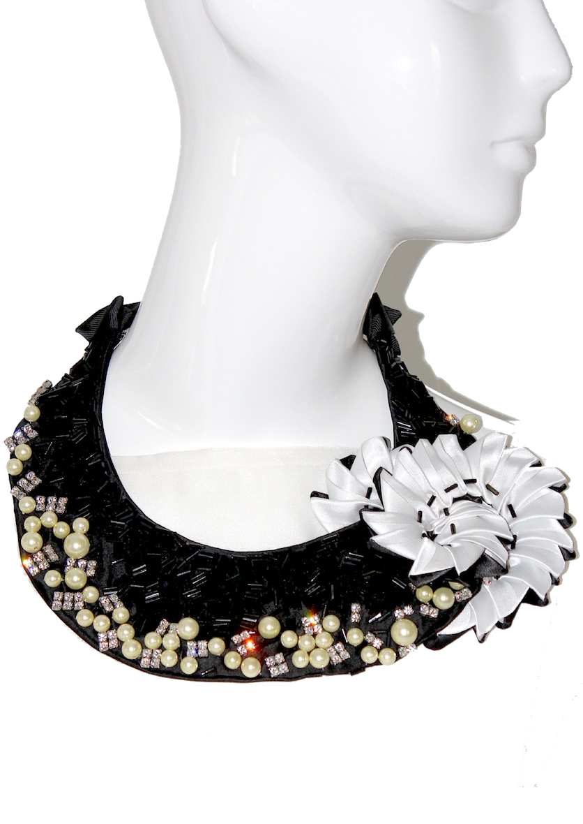 White Sparkle Bib Necklace